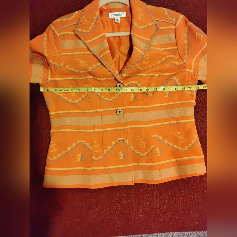 Orange Patterned Women's Jacket - image 5